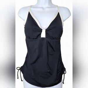 NWT Jag Women's Adjustable Convertible Tankini Top Black/White Size 36 D/DD